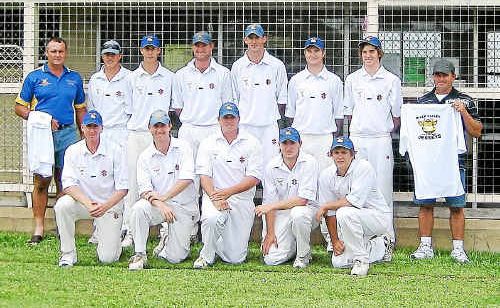 The Gympie Offroad Gold XI cricket team has new playing shirts, thanks to the support of local sponsors. Pictured, from back left, Russell McIntosh, Brad Millard, Langley Johnston, Steven Brady, Troy Ashton, Ben Smith, Thomas White, Rod Skyring, Ashley Sipple, Cameron Quinn, Tim McIntosh, Dan McCarthy and Shaun Wilson. The Gympie Offroad Gold XI cricket team has new playing shirts, thanks to the support of local sponsors. Pictured, from back left, Russell McIntosh, Brad Millard, Langley Johnston, Steven Brady, Troy Ashton, Ben Smith, Thomas White, Rod Skyring, Ashley Sipple, Cameron Quinn, Tim McIntosh, Dan McCarthy and Shaun Wilson.